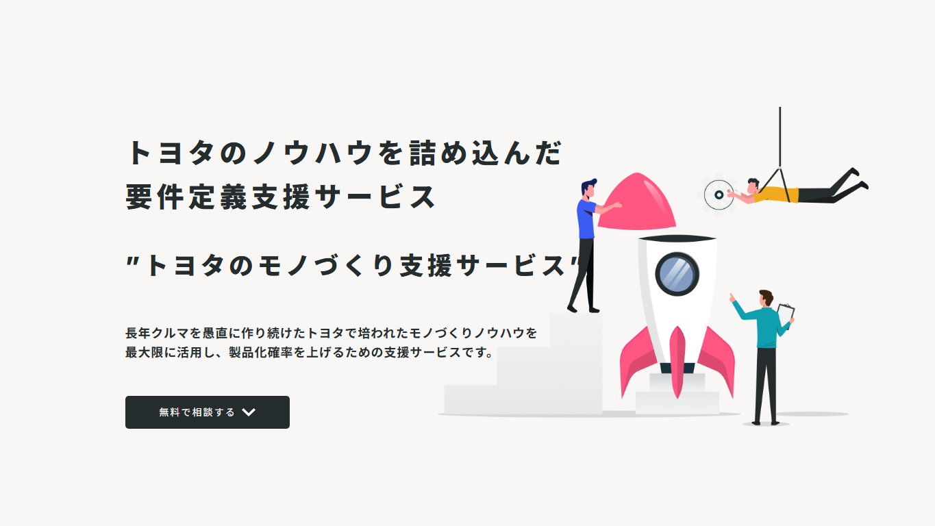 トヨタのモノづくり支援サービス公式HPのスクリーンショット